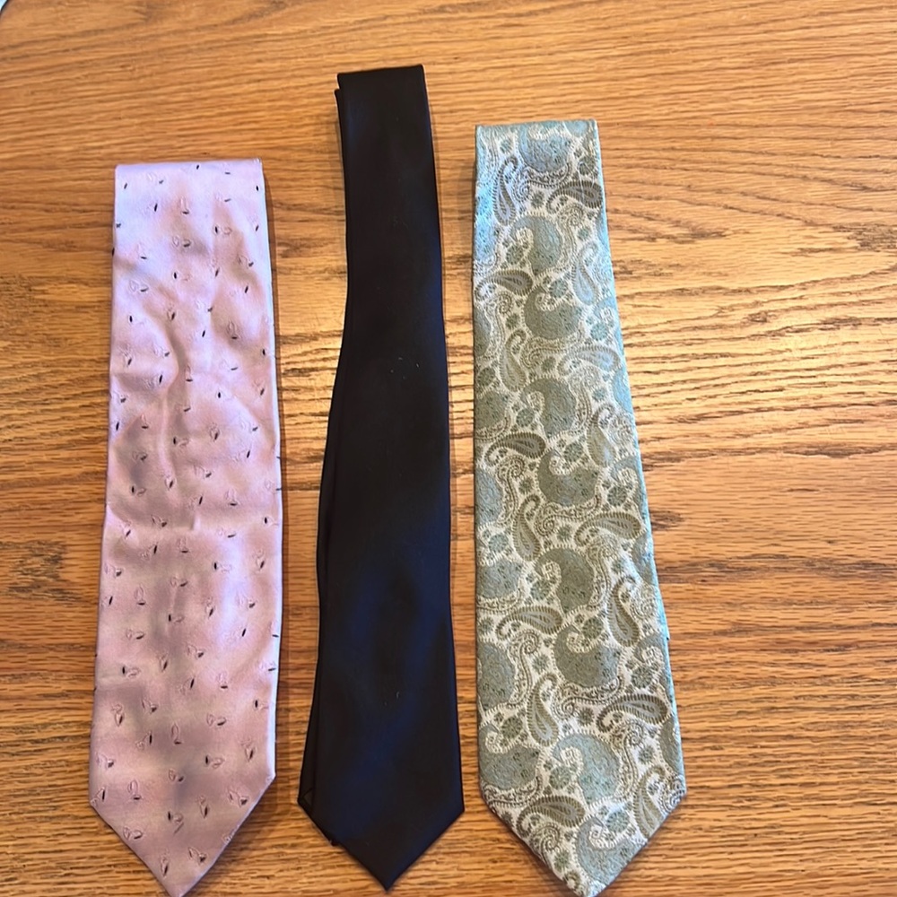 A lot of 3, vintage, silk, neckties